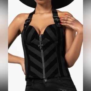 KILLSTAR Merciless Bustier Halter Top Gothic Size XL